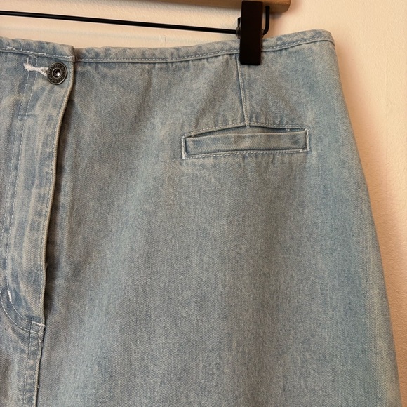 Vintage light wash long denim skirt 100% cotton 14 - Picture 4 of 9